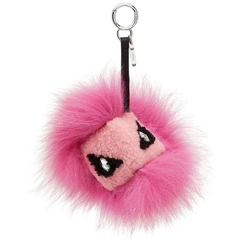 fendi monster bag bug charm fox fur leather brown 90077113|Pom.